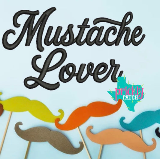 Mustache Lover Iron-On Embroidered Transfer