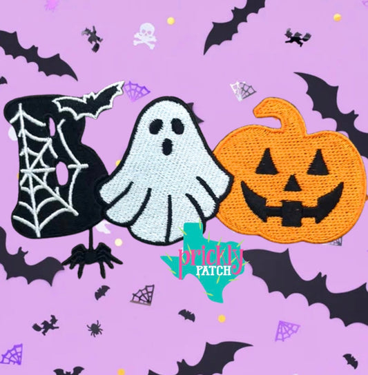 Boo Iron-On Embroidered Patch