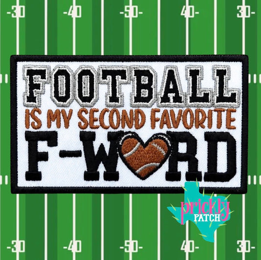 Football is My Second Favorite Iron-On Embroidered Patch