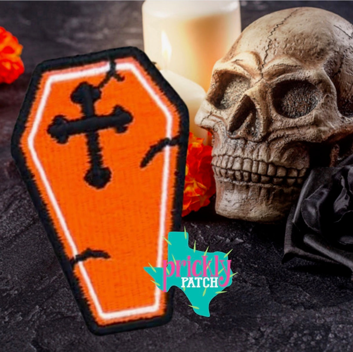 Coffin Iron-On Embroidered Patch
