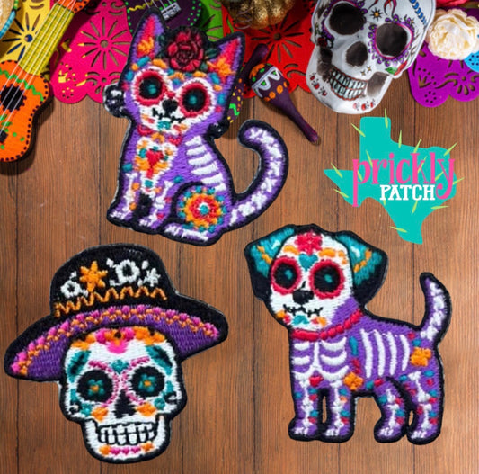 Muertos Sugar Set Iron-On Embroidered Patch