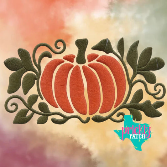 Pumpkin Iron-On Embroidered Transfer