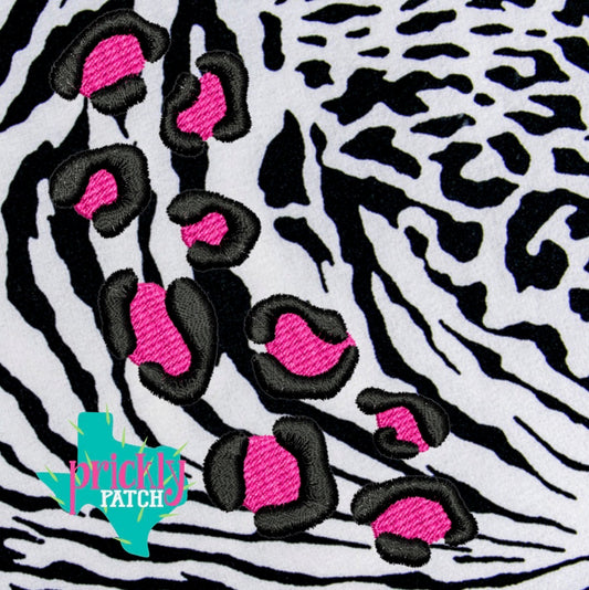 Pink Leopard Spots Iron-On Embroidered Transfer