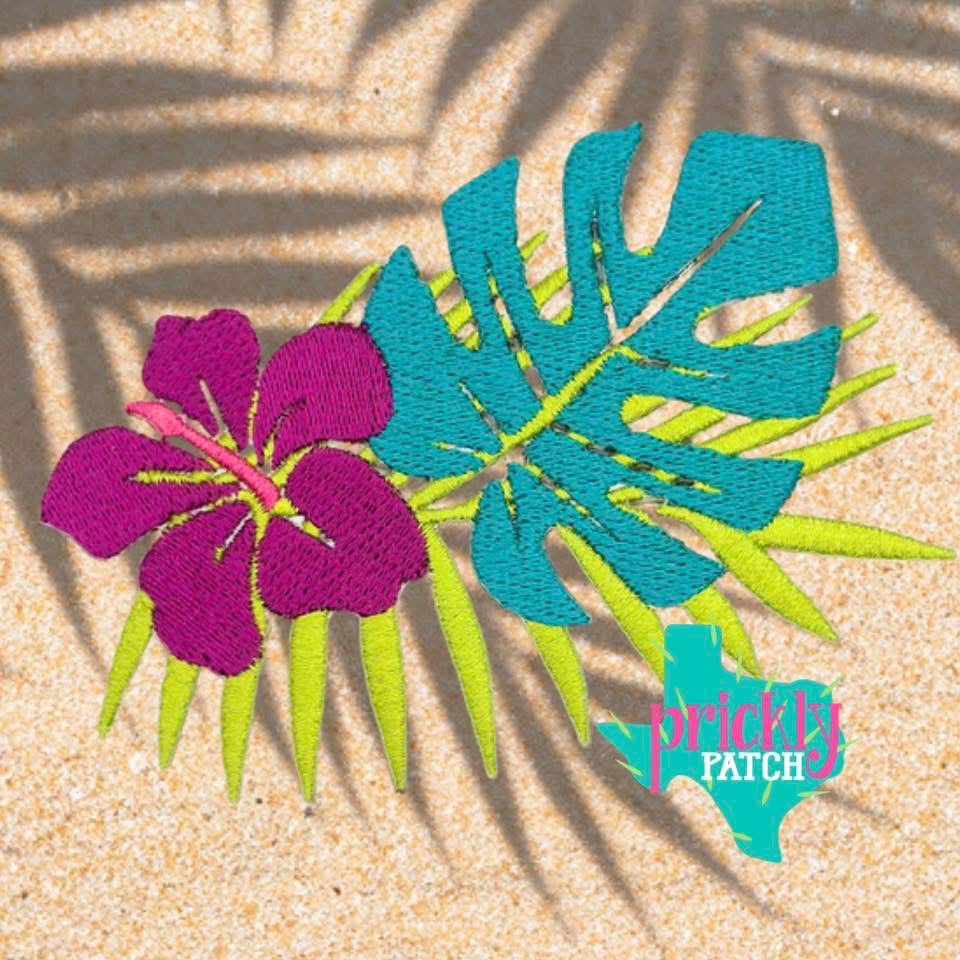 Hibiscus Flower Iron-On Embroidered Patch