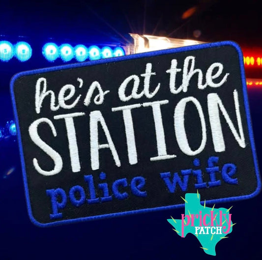 Station Police Wife Iron-On Embroidered Patch