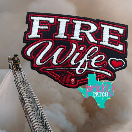 Fire Wife Iron-On Embroidered Patch
