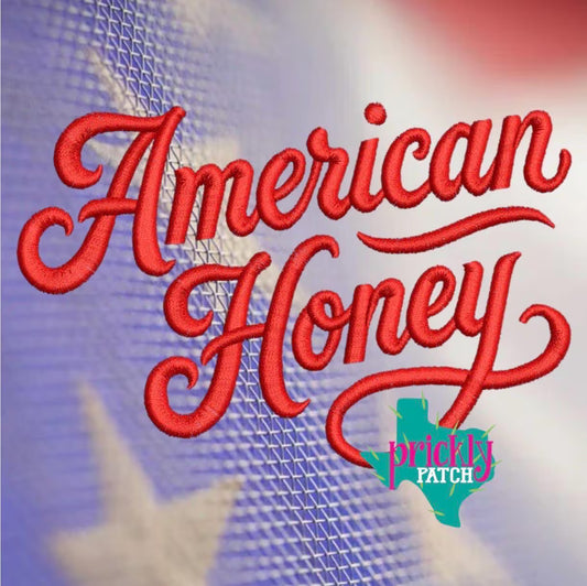American Honey Iron-On Embroidered Transfer