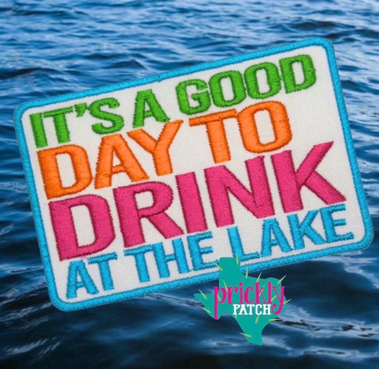 Drink at the Lake Iron-On Embroidered Patch