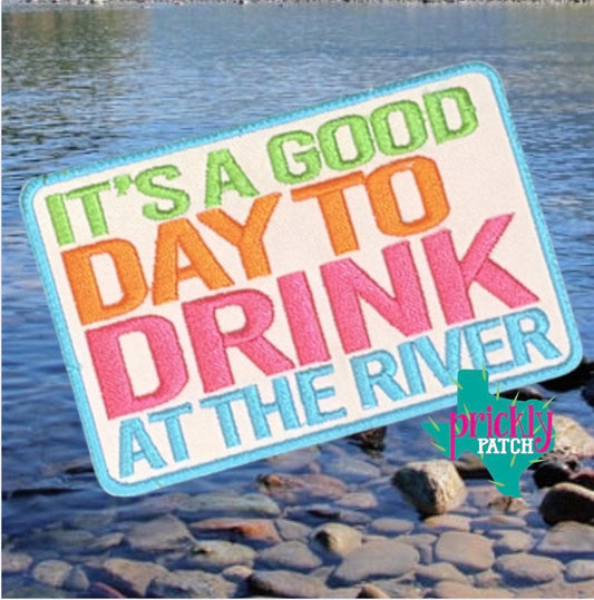 Drink at the River Iron-On Embroidered Patch