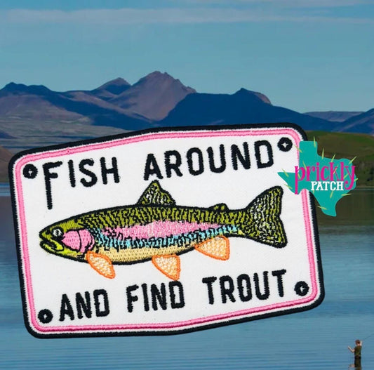 Find Trout Iron-On Embroidered Patch