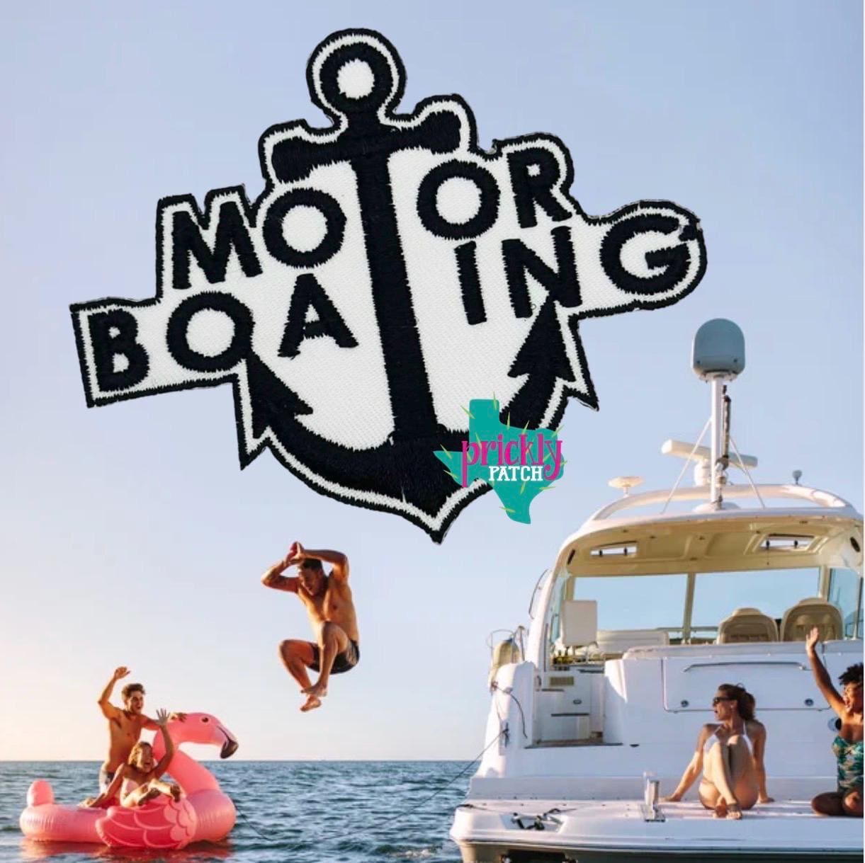 Motor Boating Iron-On Embroidered Patch