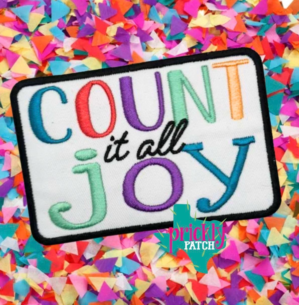 Count it Joy Iron-On Embroidered Patch