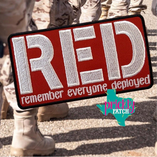 RED Iron-On Embroidered Patch