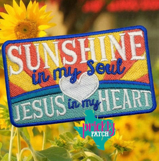 Sunshine & Jesus Iron-On Embroidered Patch