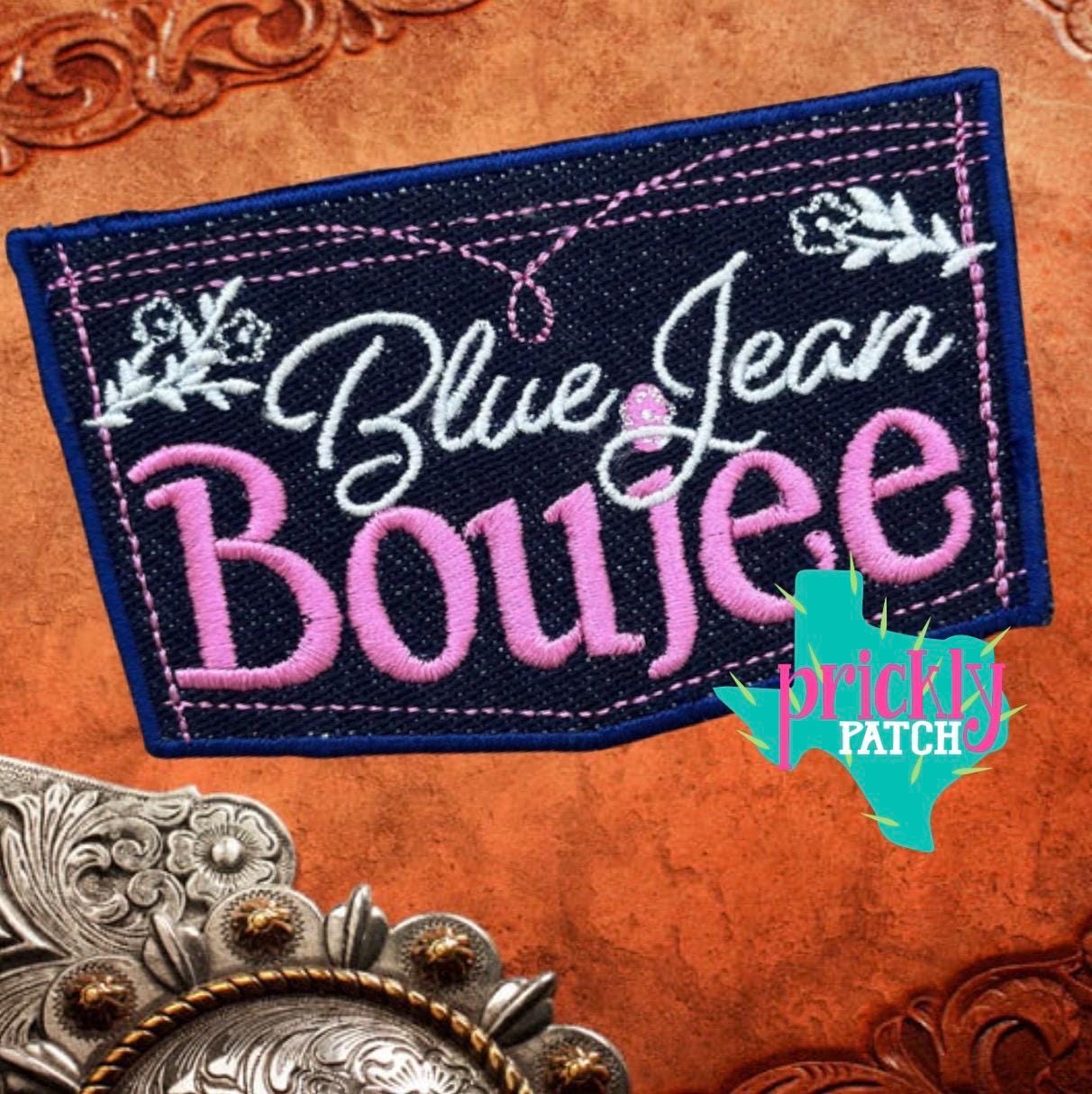 Denim Blue Jean Boujee Iron-On Embroidered Patch