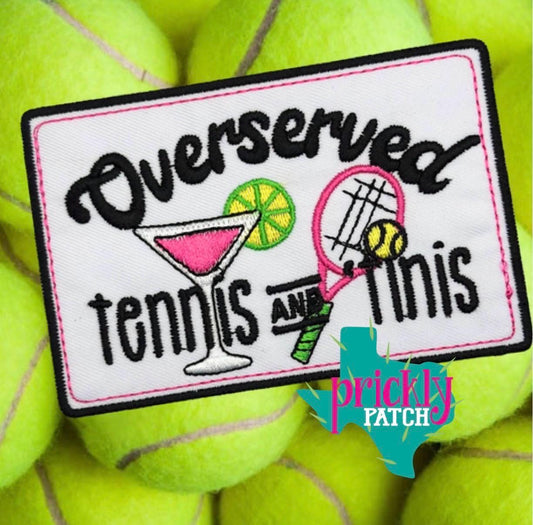Tennis & Tinis Iron-On Embroidered Patch