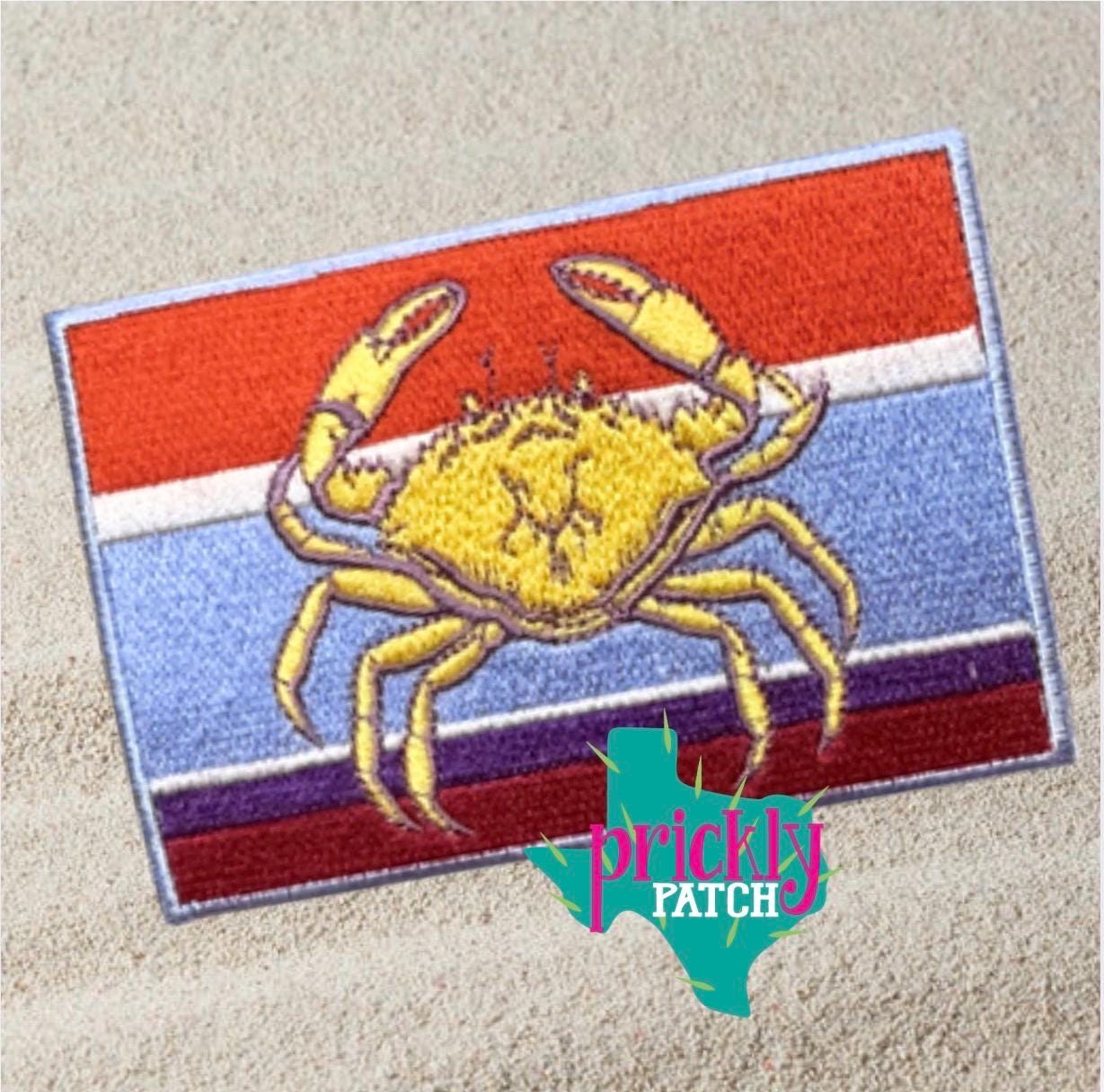 Crab Embroidered Iron-On Patch