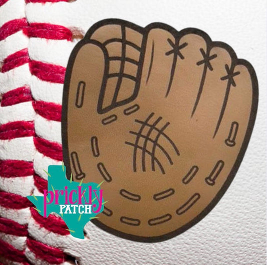 Leather Ball Glove Iron-On Embroidered Patch