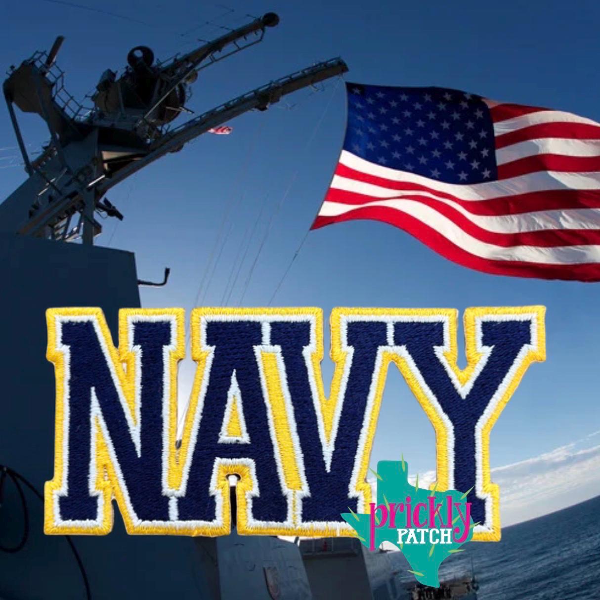 Navy Iron-On Embroidered Patch