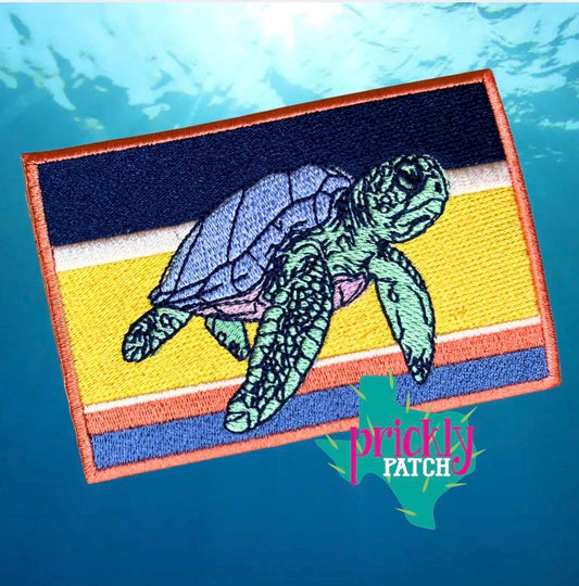 Sea Turtle Embroidered Iron-On Patch