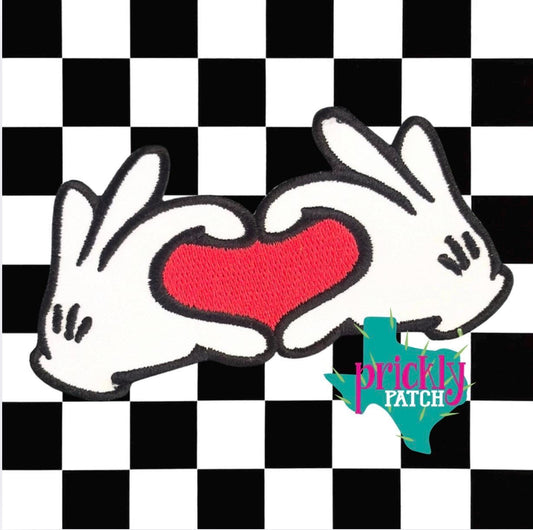Heart Hands Iron-On Embroidered Patch
