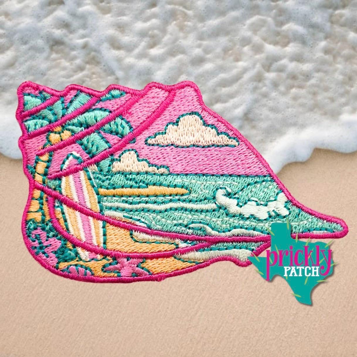 Shell Iron-On Embroidered Patch