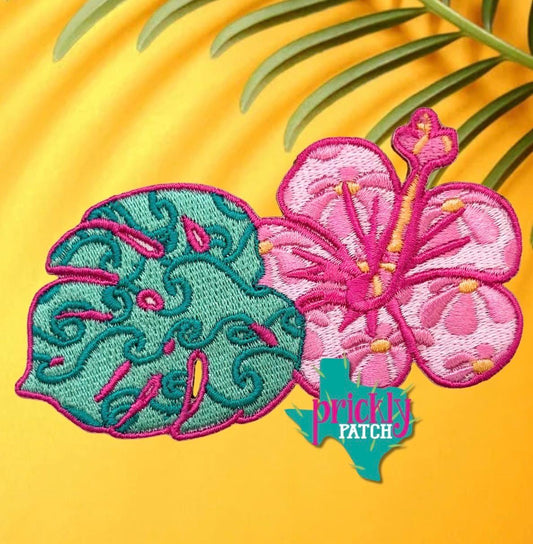Hibiscus Flower Iron-On Embroidered Patch