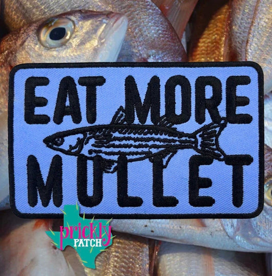 Eat More Mullet Iron-On Embroidered Patch