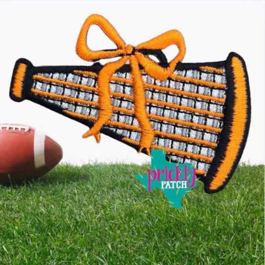 Megaphone Orange Iron-On Embroidered Patch