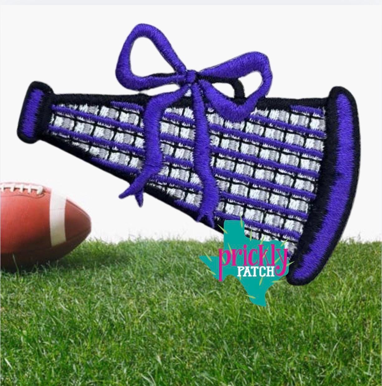 Megaphone Purple Iron-On Embroidered Patch