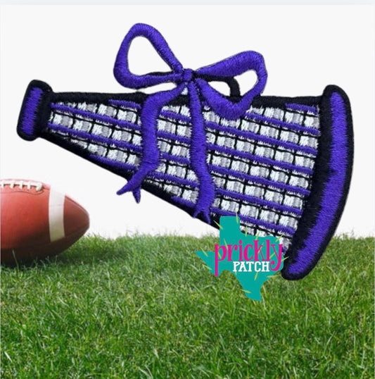 Megaphone Purple Iron-On Embroidered Patch