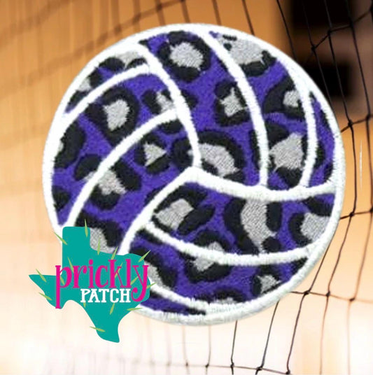 Volleyball Purple Iron-On Embroidered Patch