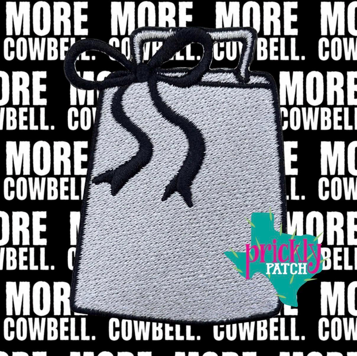 Spirit Bell Black Iron-On Embroidered Patch