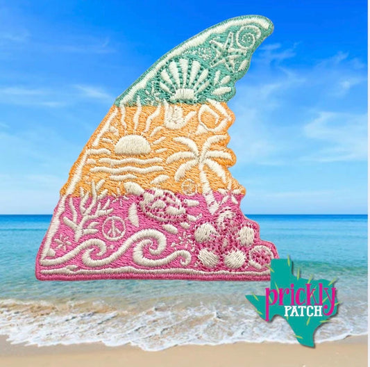 Fins Up Iron-On Embroidered Patch