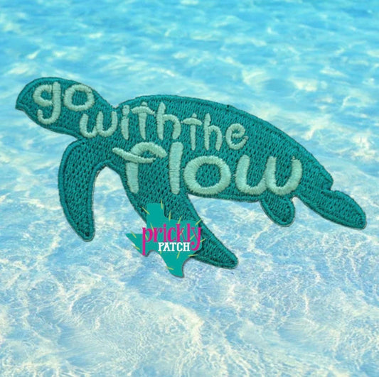Go with the Flow Iron-On Embroidered Patch