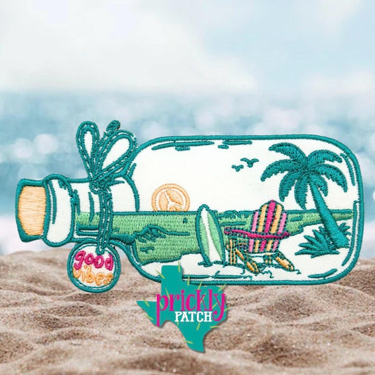 Paradise in a Bottle Iron-On Embroidered Patch