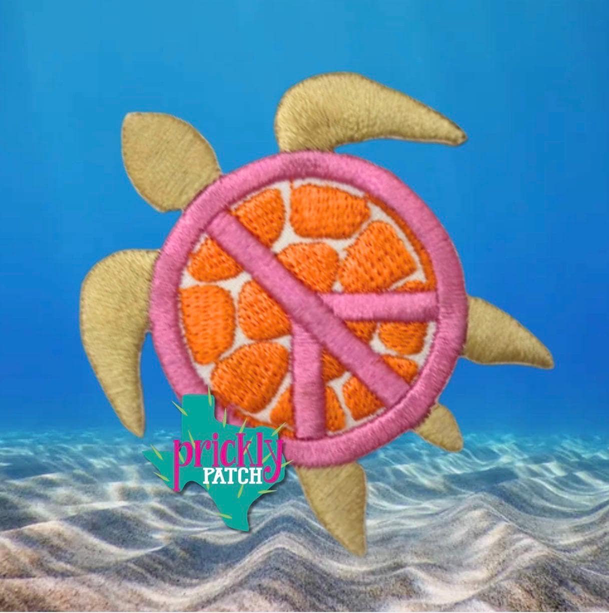 Peace Turtle Iron-On Embroidered Patch