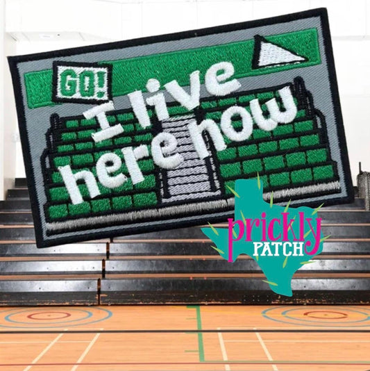 I Live Here Gym Kelly Iron-On Embroidered Patch