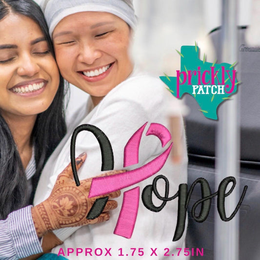 Hope Pink Embroidery Transfer