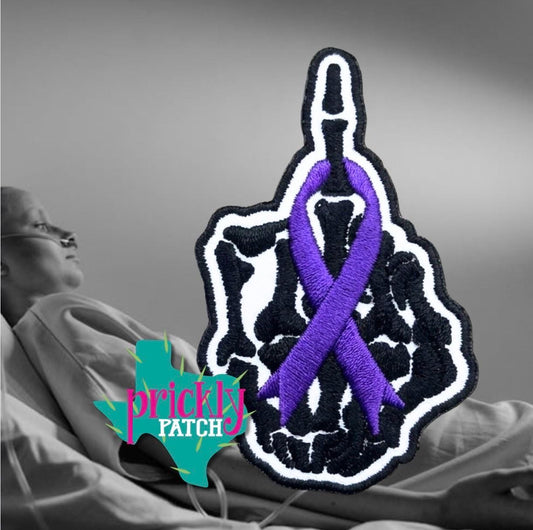 Finger Purple Iron-On Embroidered Patch