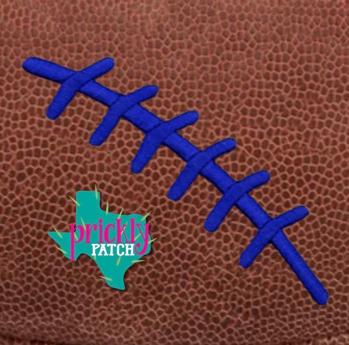 Football Laces Royal Iron-On Embroidered Patch
