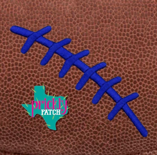 Football Laces Royal Iron-On Embroidered Patch