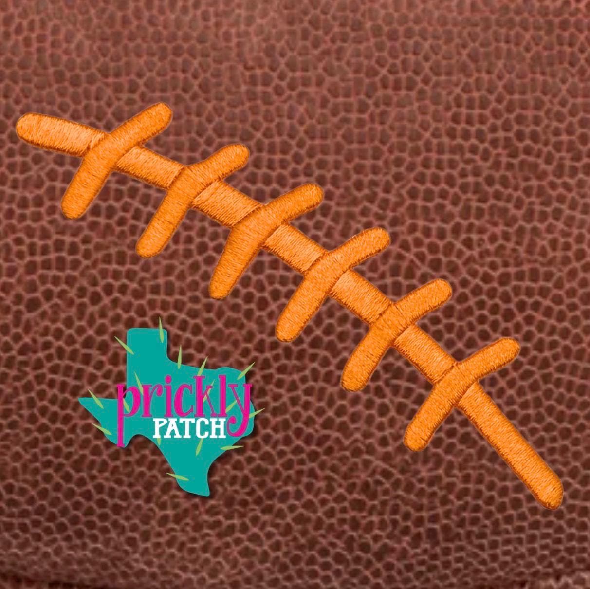 Football Laces Orange Iron-On Embroidered Patch