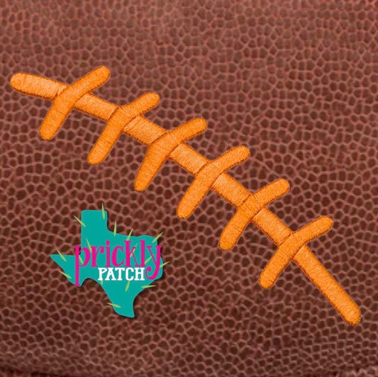 Football Laces Orange Iron-On Embroidered Patch