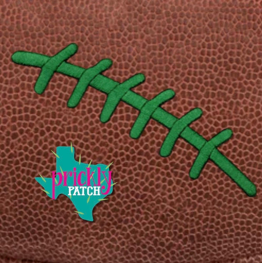 Football Laces Green Iron-On Embroidered Patch