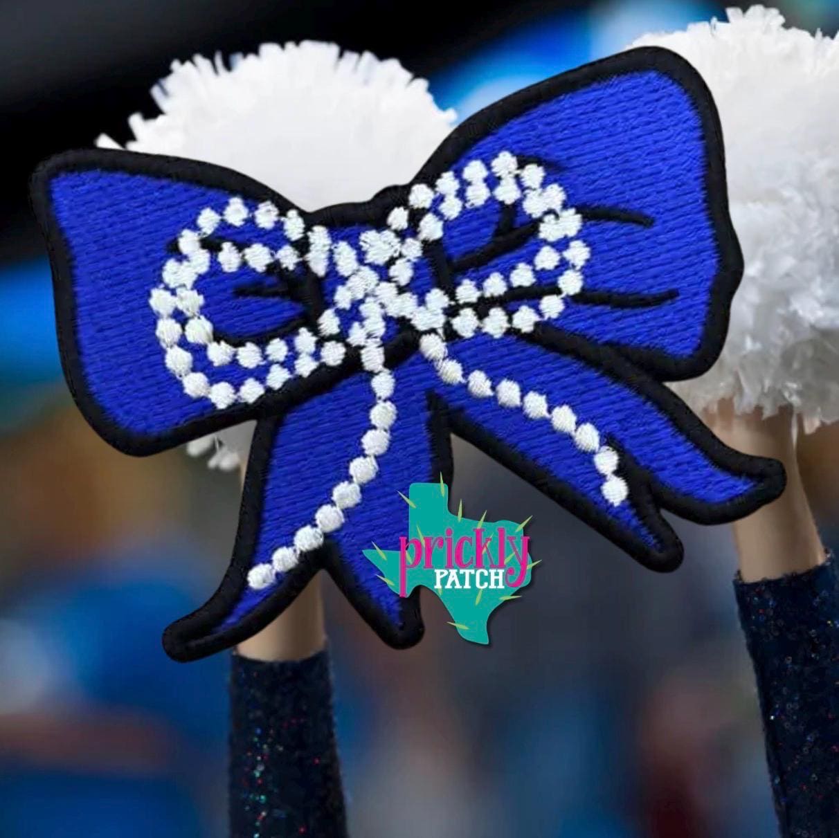 Pearl Bow Royal Iron-On Embroidered Patch