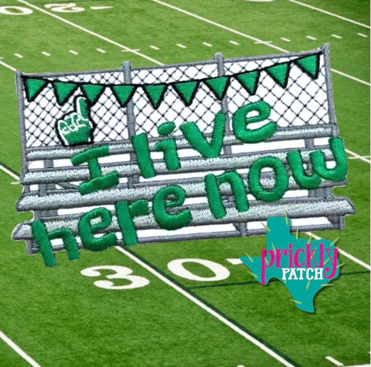 I Live Here Field Kelly Iron-On Embroidered Patch