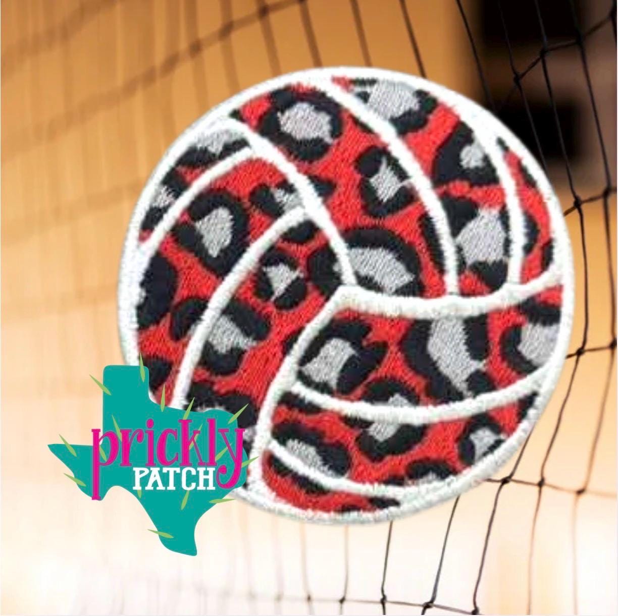 Volleyball Red Iron-On Embroidered Patch
