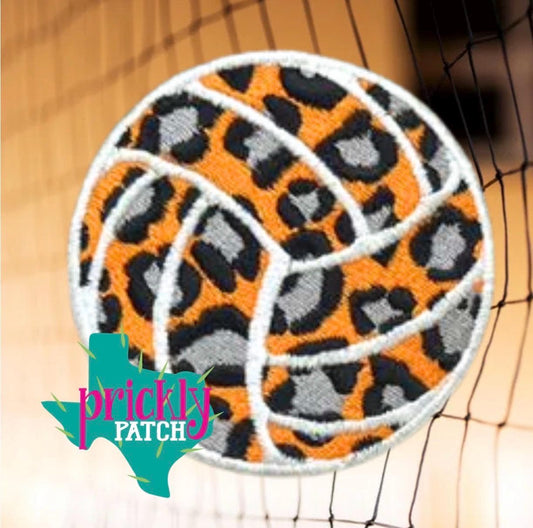 Volleyball Orange Iron-On Embroidered Patch