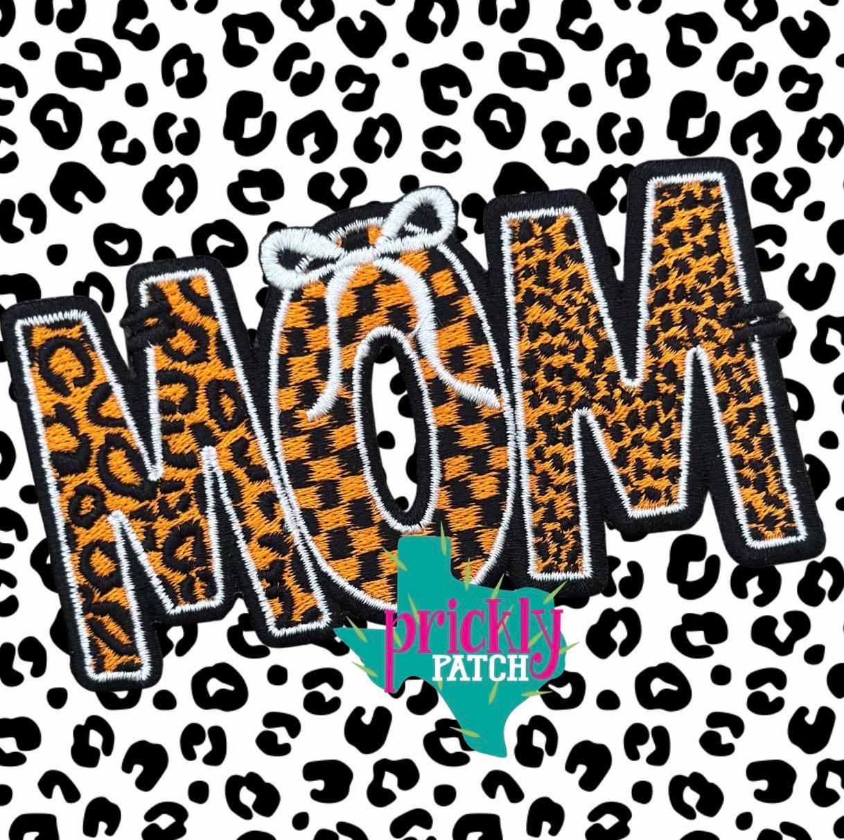Mom Orange Iron-On Embroidered Patch